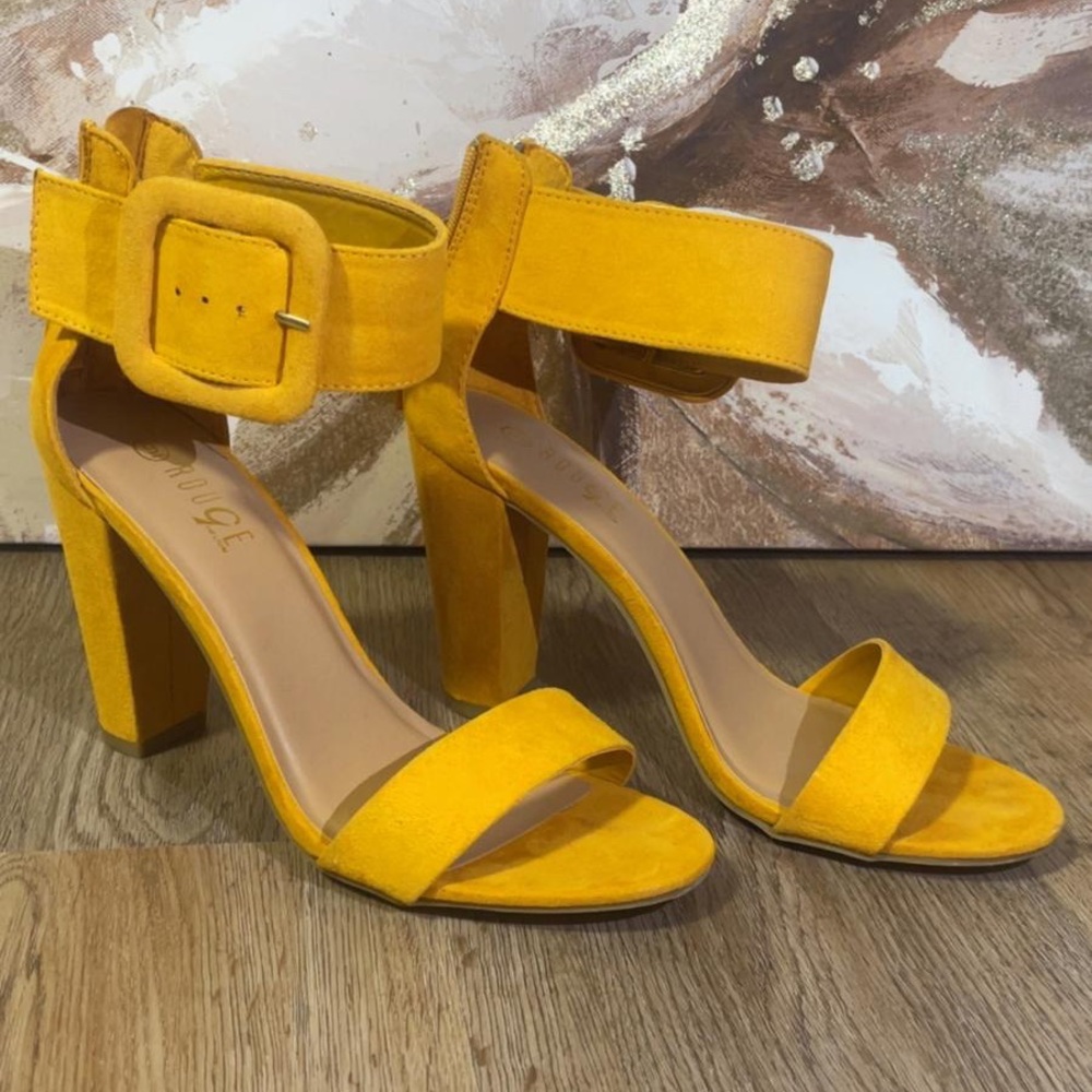 Vibrant Orange Women's Heeled Sandals